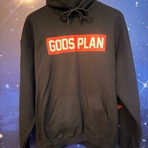 Men's Black Hoodie with Red Graphic